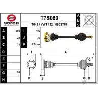 Приводной вал EAI 2806737 T78080 080ST 87 T642