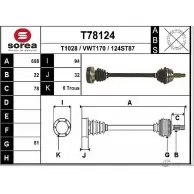 Приводной вал EAI 12 4ST87 T1028 Volkswagen Golf 2 Хэтчбек 1.8 Syncro 98 л.с. 1988 – 1991 T78124