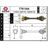 Приводной вал EAI 134ST87- 48 T78134A 2806784 T1157A