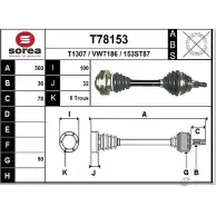 Приводной вал EAI Volkswagen Golf 4 (1J1) Хэтчбек 1.9 TDI 101 л.с. 2000 – 2005 15 3ST87 T78153 T1307