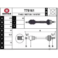 Приводной вал EAI MET128 Mercedes Vaneo (414) 1 2002 – 2005 T78161 161ST8 7