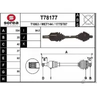 Приводной вал EAI T78177 2806838 MET144 177ST8 7