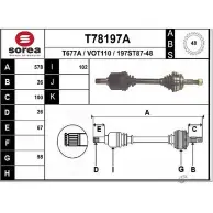 Приводной вал EAI Volvo V70 1 (875, 876) Универсал 2.0 Turbo 211 л.с. 1995 – 2000 1 97ST87-48 T78197A T677A