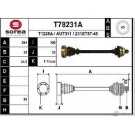 Приводной вал EAI Audi 80 (B4, 8C2) 4 Седан 2.2 S2 Quattro 230 л.с. 1993 – 1994 AUT311 2 31ST87-45 T78231A