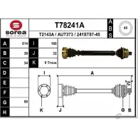 Приводной вал EAI Audi A4 (B5) 1 Универсал 2.8 Quattro 174 л.с. 1996 – 1996 AUT373 T78241A 2 41ST87-45