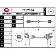 Приводной вал EAI ABT175 280ST87- 43 T78280A Honda Civic 6 (MB, MC) Универсал 2.0 i D (MC3) 105 л.с. 1998 – 2001