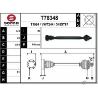 Приводной вал EAI T1994 34 8ST87 Volkswagen Golf 5 (1K5) Универсал T78348