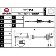 Приводной вал EAI Mercedes B-Class T78354 354ST8 7 MET153