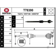 Приводной вал EAI Volvo S40 2 (544) Седан 2.4 170 л.с. 2004 – 2012 T78390 390ST8 7 T2274