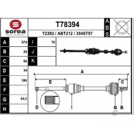 Приводной вал EAI ABT212 T78394 2807092 394 ST87