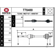 Приводной вал EAI 2807098 40 0ST87 MET157 T78400