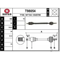 Приводной вал EAI NIT104 T98054 054S T89 2807224