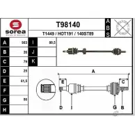 Приводной вал EAI 1 40ST89 Honda CR-X 3 (EH, EG) 1992 – 1998 T98140 HOT191