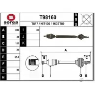 Приводной вал EAI 2807358 T98160 NIT136 160 ST89