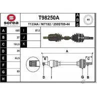 Приводной вал EAI Nissan 25 0ST89-44 T98250A NIT182