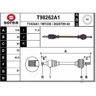 Приводной вал EAI Nissan Micra (K11) 2 Хэтчбек 1.5 D 57 л.с. 1998 – 2003 NIT236 262 ST89-42 T98262A1