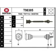 Приводной вал EAI T840 2807521 T98305 305ST8 9