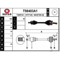 Приводной вал EAI HYT129 T98403A1 Kia Sorento 4 03ST89-52