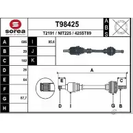 Приводной вал EAI 42 5ST89 T98425 Nissan Qashqai (J10) 1 Кроссовер 2.0 141 л.с. 2007 – 2013 NIT225