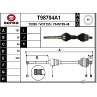 Приводной вал EAI T98704A1 Volvo XC90 T2390 70 4ST89-48