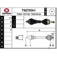 Приводной вал EAI T98705A1 T2389 705ST 89-48 Volvo XC90