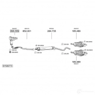 Выхлопная труба глушителя BOSAL Peugeot 206 1 (2D) Кабриолет 1.6 HDi 110 109 л.с. 2005 – 2025 952161 3351649521614 MM J2WP3