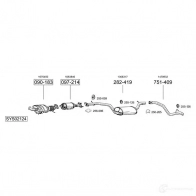 Выхлопная труба глушителя BOSAL SM0H6 OF 3351647400072 535272 740007