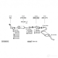 Выхлопная труба глушителя BOSAL Toyota Auris (E150) 1 Хэтчбек 1.4 D 4D (NDE150) 90 л.с. 2007 – 2012 800099 3351648000998 0WS1 DE