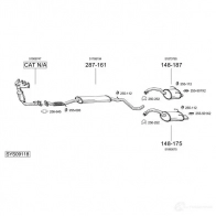 Выхлопная труба глушителя BOSAL 3351648011895 801189 YOIE MBA Audi A4 (B7) 3 Седан 1.9 Tdi 116 л.с. 2004 – 2008