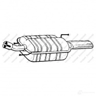 Задний глушитель BOSAL 154525 LF FZA6 Ford Puma 1 (CCE) Купе 1.7 16V 125 л.с. 1997 – 2002 3351641545250