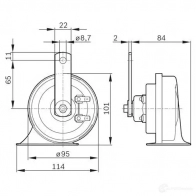 Пневматический, электрический звуковой сигнал BOSCH 2GO6GEO WINDTONE, 12V HIGH, BLACK 344351 0986ah0502 - Изображение 6