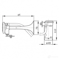 Пневматический, электрический звуковой сигнал BOSCH 334709 0986320003 BH-AFC 2-3 TONE MINI, 12V 2-TONE; RED - Изображение 3