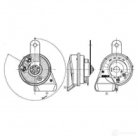 Пневматический, электрический звуковой сигнал BOSCH 6033fb1506 EC9C 12V HIGH; CHROME 362052 0529ND - Изображение 2