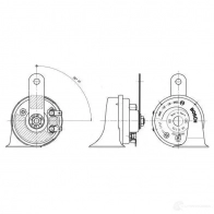 Пневматический, электрический звуковой сигнал BOSCH 6033fb1194 EC9 GALVAN. 12V LOW; CHROME NQPFF 362036 - Изображение 3