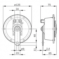 Пневматический звуковой сигнал BOSCH 323419 EUROPA STD, 12V HIGH; BLACK-SILVER 0320223022 BHPUT - Изображение 2
