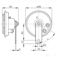 Пневматический звуковой сигнал BOSCH 334715 O0VR5L 0986320112 FC4 TYPE A 90 DEG, 12V LOW; STEEL