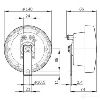 Пневматический звуковой сигнал BOSCH GQJZCPP EUROPA DECO.GRILL, 12V HIGH; CHROME 323435 0320223145 - Изображение 3