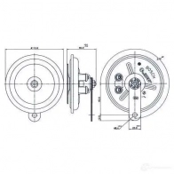 Пневматический звуковой сигнал BOSCH 8LPSJO 334803 0986320351 FD4 TYPE A 270 DEG, 24V LOW; BLACK