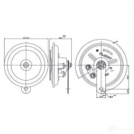 Пневматический звуковой сигнал BOSCH 0986320304 K2YDIH3 334781 FD4 TYPE A 300 DEG, 12V HIGH; STEEL - Изображение 2