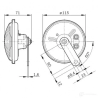 Пневматический звуковой сигнал BOSCH 334807 0986320393 FD4 GRILL TYPE A, 12V SET IQTTOT1 - Изображение 6