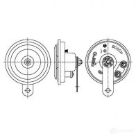 Пневматический звуковой сигнал BOSCH 0986320164 FC4, TYPE A 334760 FC4, TYPE A, 12V/335HZ, LOW - Изображение 3
