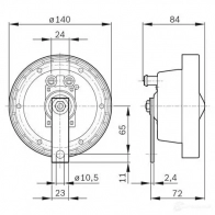 Пневматический звуковой сигнал BOSCH 7ABHWN EUROPA DECO. RING, 24V HIGH; SILVER 0320226017 323471