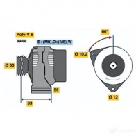 Генератор BOSCH 0123320039 305127 KC (R) 14V 45/90A 4ZH23 - Изображение 3