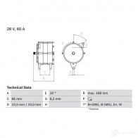 Генератор BOSCH 332689 VFGX34 420 5 0986042051
