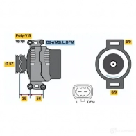 Генератор BOSCH Opel Astra (G) 2 Хэтчбек 2.2 16V (F08. F48) 147 л.с. 2000 – 2005 0124425019 CC1JCWW E6 (>) 14V 55/100A