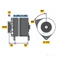 Генератор BOSCH 0986038300 Audi A6 (C4) 1 Седан 4.2 S6 Plus Quattro 326 л.с. 1996 – 1997 3 830 XPKO60