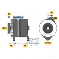 Генератор BOSCH VTDCQY 0986039971 332516 3 997