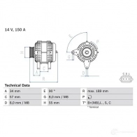 Генератор BOSCH AC2VG 0986083040 333471 83 04 - Изображение 3