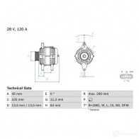 Генератор BOSCH 8 101 333334 0986081010 9JPVL