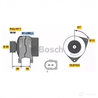 Генератор BOSCH 305600 HD8E (>) 14V 75/140A 0124525565 IQLTG